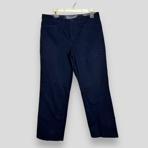 Gloria Vanderbilt Pants Women 12S Blue Chino Bootcut Stretch Waist Casual Ladies